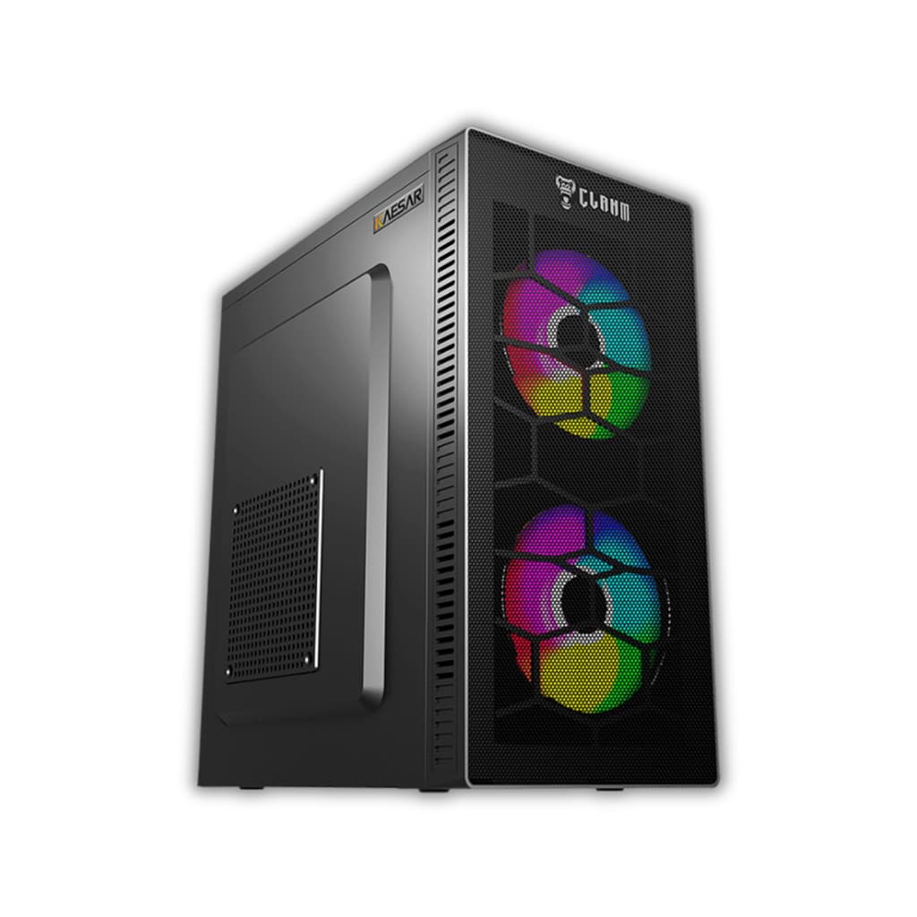 Gabinete Gamer Kaesar Mesh Tela Frontal Mid Tower Clanm Sem ou Com 2 ou 3 Fan ARGB + Controladora