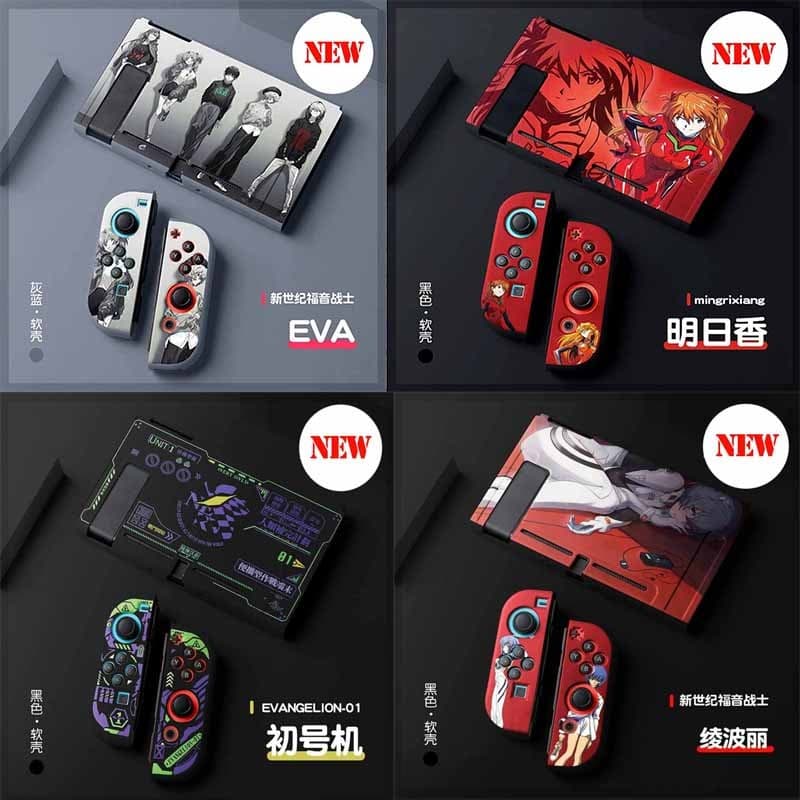 Capa Macia Encaixável Para Nintendo Switch/Oled , De Silicone Macio-Evangelion EVA