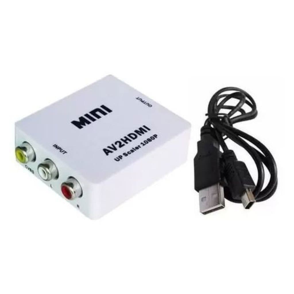 Conversor Rca Entrada X Hdmi Saída AV2HDMI 1080p Vídeo Mini