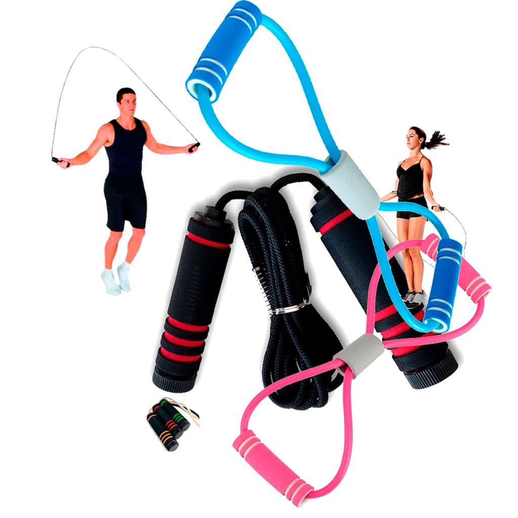 Jogo de Corda Nylon com Elástico 8 Resistência | Treino Top