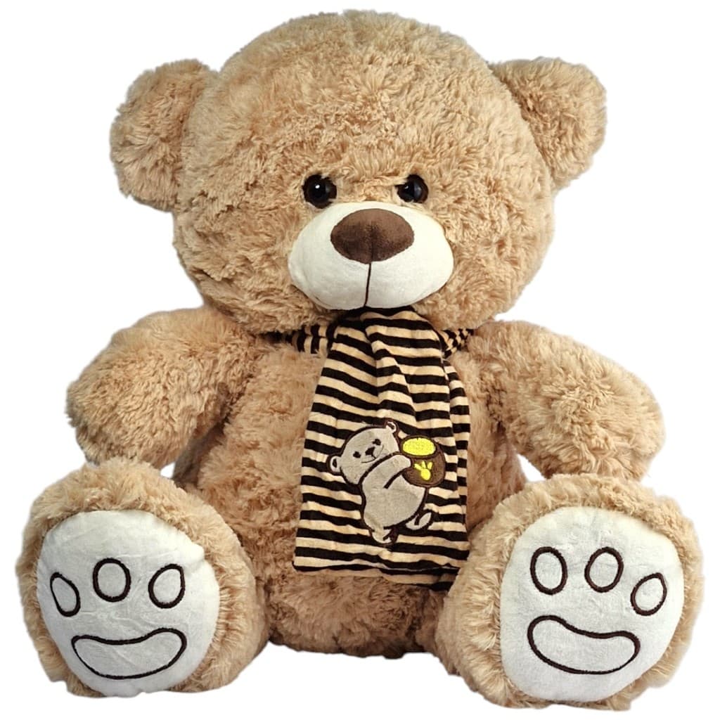 Urso de Pelúcia Grande Com Cachecol de Luxo Lindo Amor Fofo
