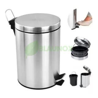 Cesto de Lixo Inox 10,5L com Pedal Balde Interno Removível Lixeira Prática Banheiro Coletivo Comercial Residência