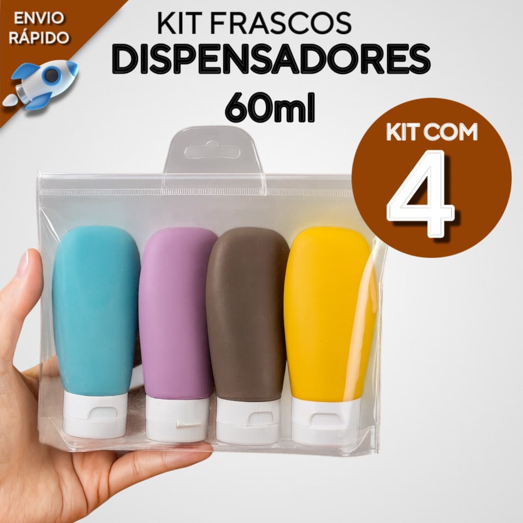 Kit Frasco Recarregável De 4pcs De Shampoo Essência Portátil Gel Ducha Pode Transportar Recipientes
