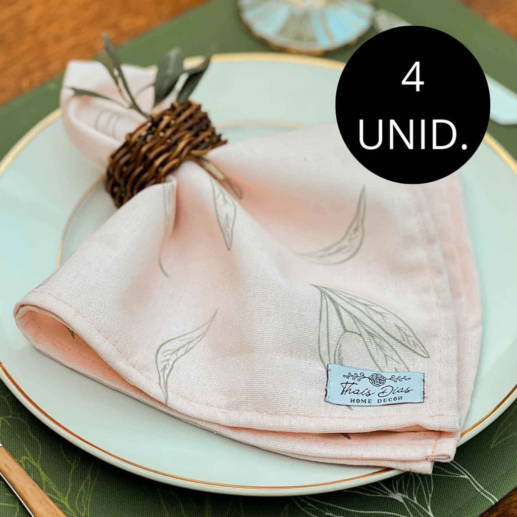 Kit 4 Guardanapos de Linho - Coleção Oliva