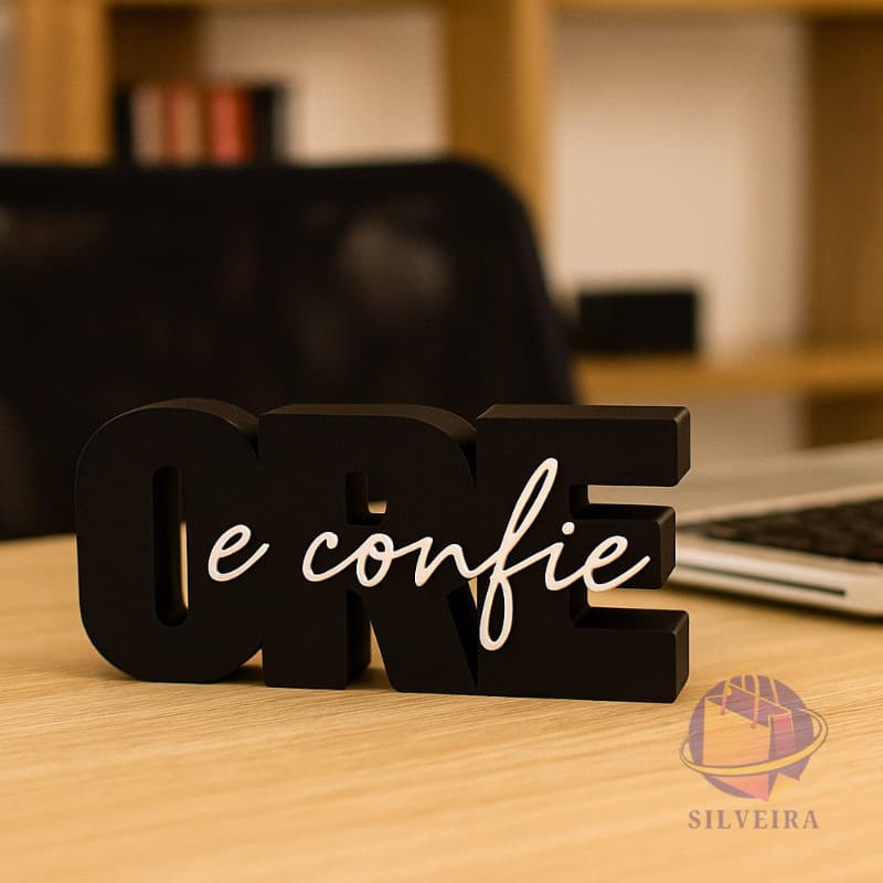 "ORE E CONFIE" DECORÃO  Objeto Decorativo Moderno para Mesa, Quarto ou Escritório Presente Criativo