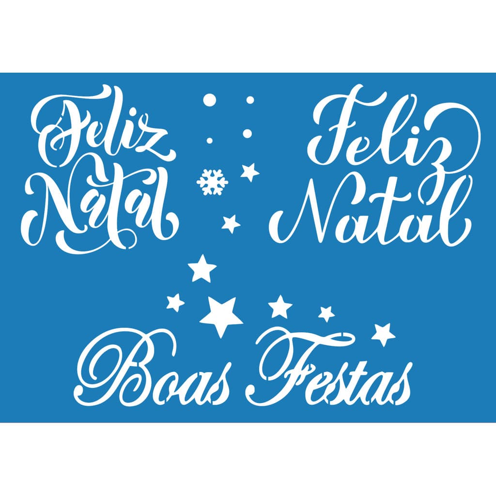 Stencil Feliz Natal Boas Festas pintura em tecido decoração de cozinha pano prato