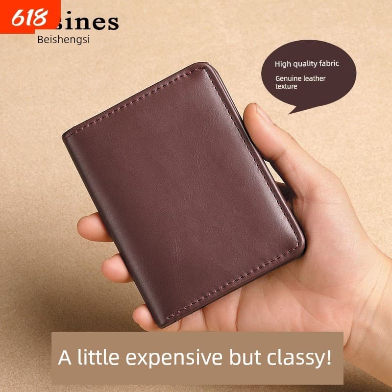 carteira masculina carteira masculina com ziper Carteira masculina de negócios novo estilo textura Ultra-fino carteira R