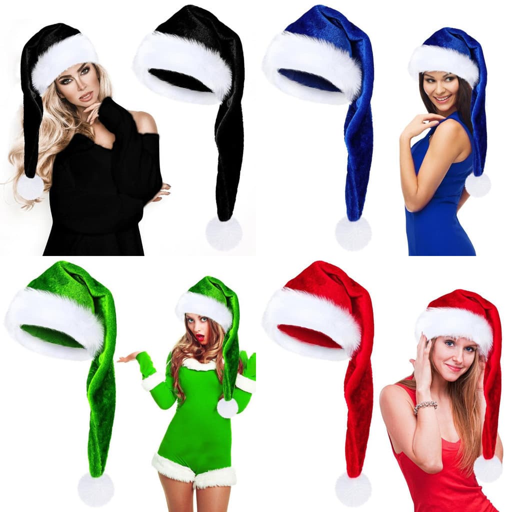 Chapéu de Natal de pelo longo, unissex, Halloween, artigos para festas, artigos para o fin