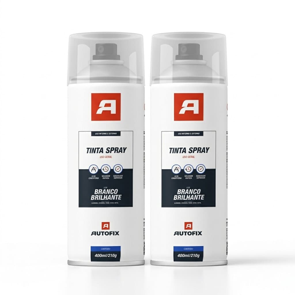 Kit 02 Tinta Spray Uso Geral 400ml Metal Madeira Autofix Aerossol Alta Cobertura