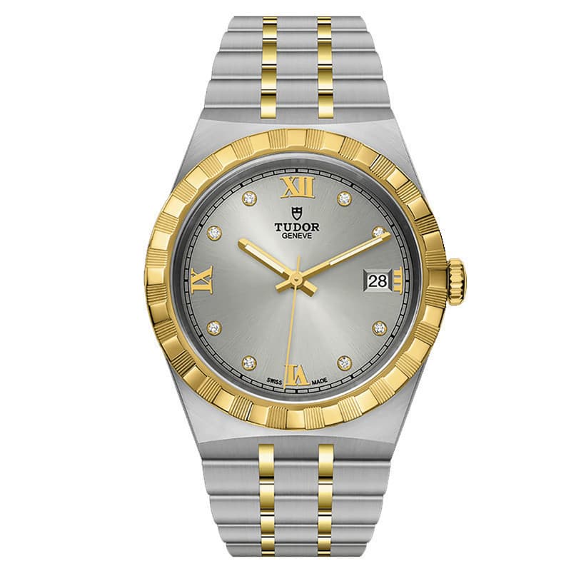Relógio mecânico masculino Tudor Royal Series ouro 18K entre ouro à prova d'água luminoso calendário empresarial M285030