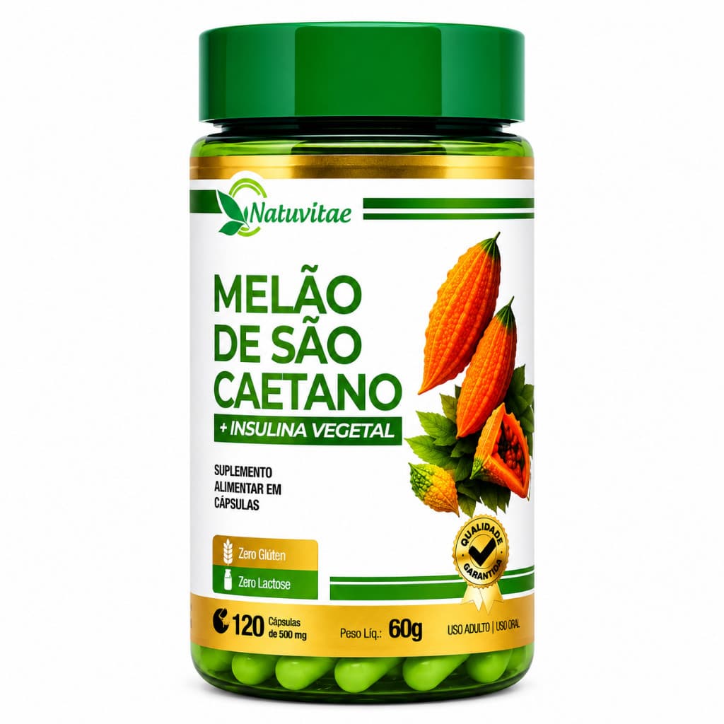 Melão de São Caetano Natuvitae | Insulina Vegetal | Controle Natural + Equilíbrio | 120 cáps 500mg