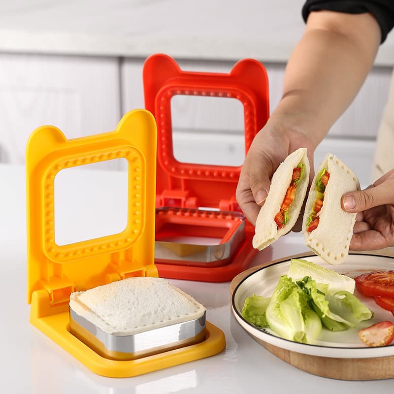 Molde de vedação para sanduicheira, aço inoxidável, borda quadrada, molde para sanduíche, cortador de pão, molde para sa