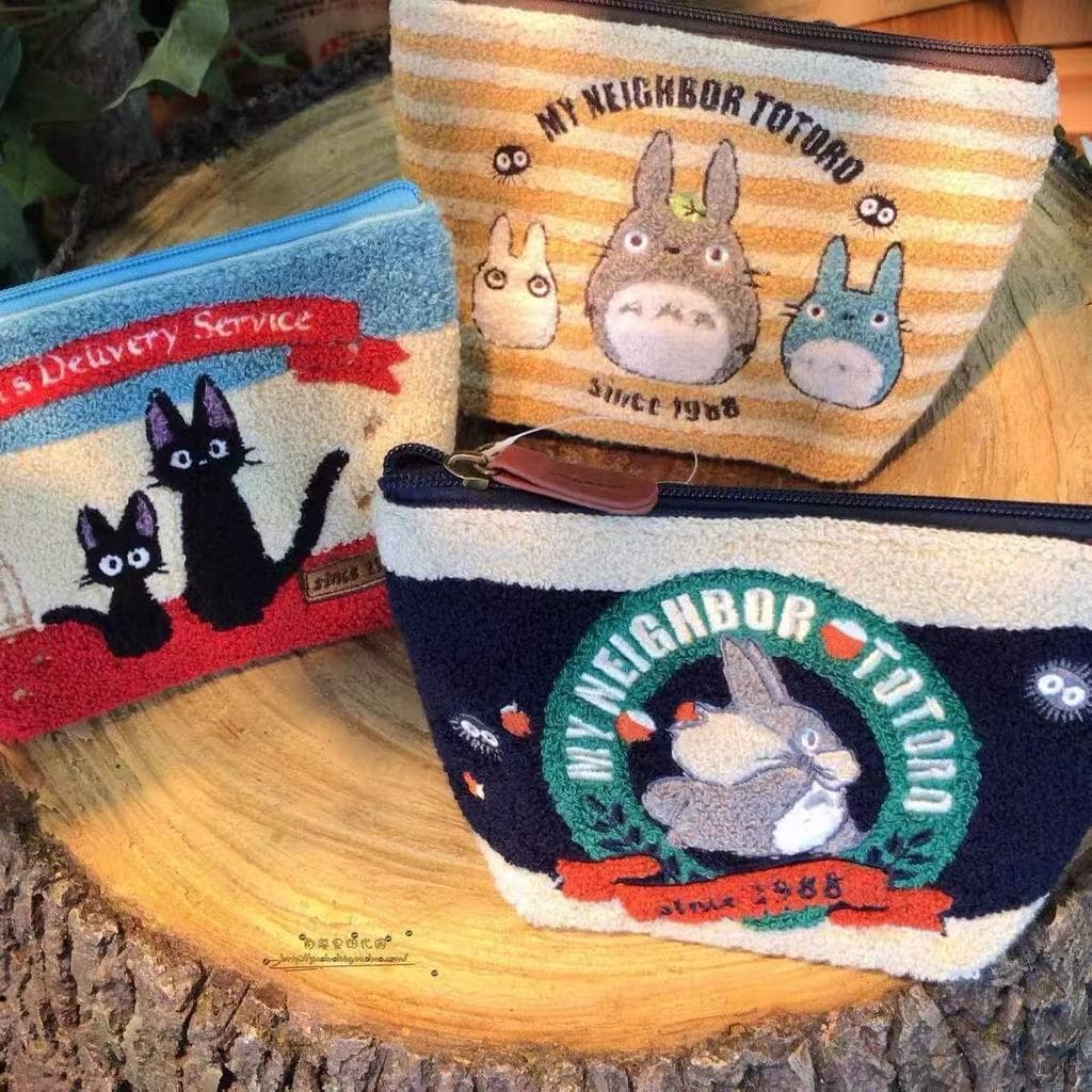 Japonês dos desenhos animados Hayao Miyazaki serviço de entrega da bruxa gato preto saco cosmético bonito embreagem saco