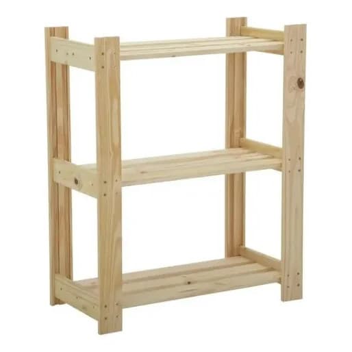 Mesinha Multiuso Madeira Pinus 3 Prateleiras Reforçada 60x50