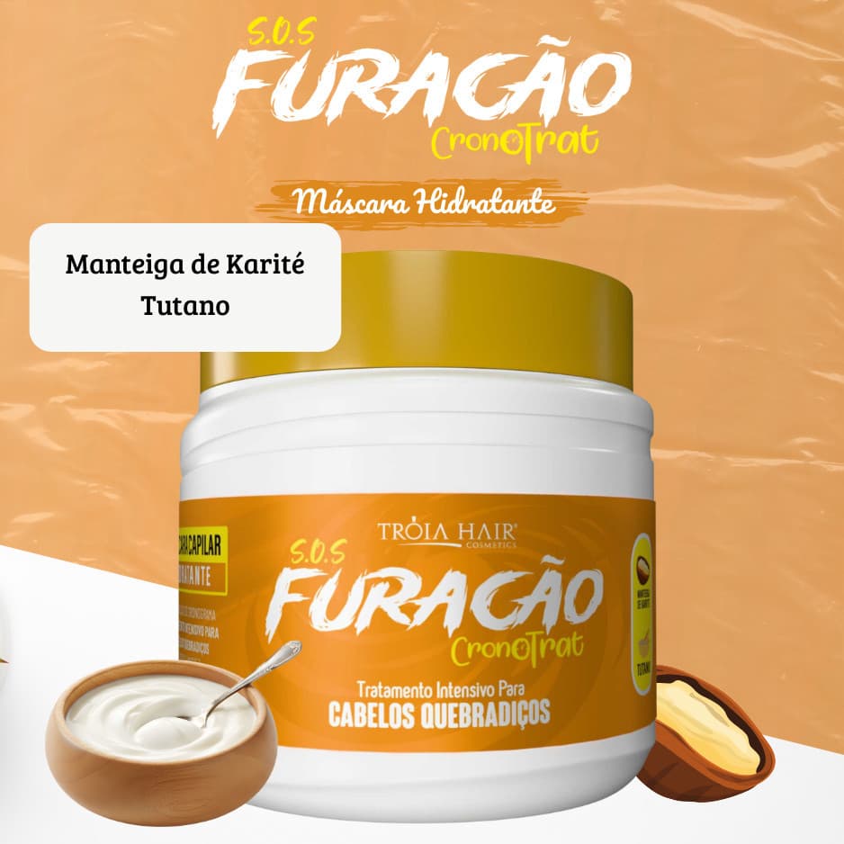 Máscara Hidratante S.O.S Furacão Cronotrat Troia Hair 500g