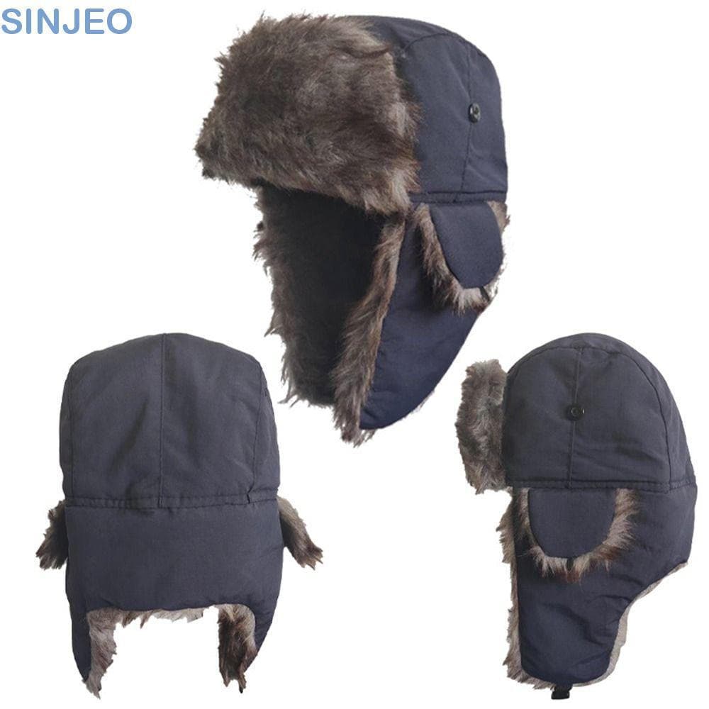 SINJEO Ski Chapéu Masculino Moda Orelha Protetor Inverno À Prova De Vento Ao Ar Livre Earflap