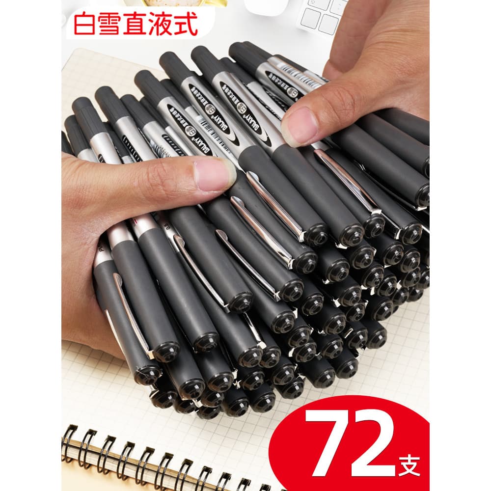Caneta Rollerball líquida reta Baixue PVR155 Exame de estudante de secagem rápida 72 canetas de Gel 0.5 Caneta de interr
