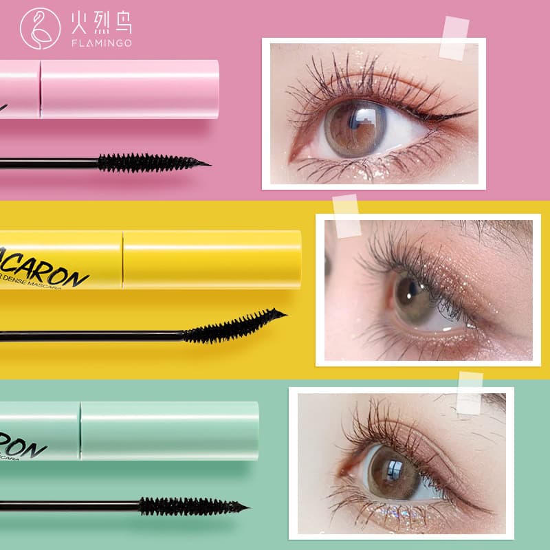 Macaron pequeno pincel cabeça Primer impermeável grosso longo Curling rímel maquiagem
