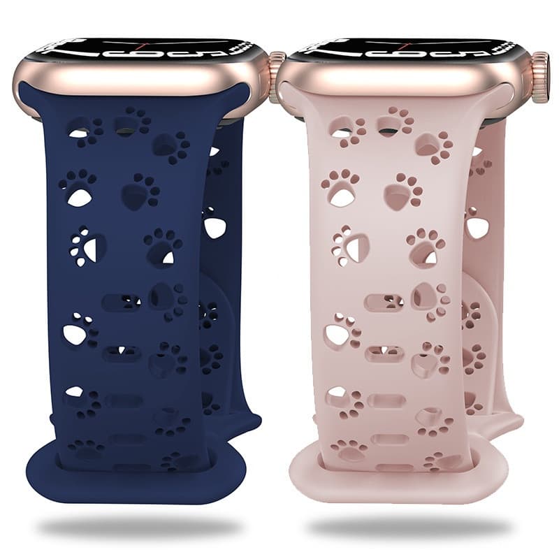 Pulseira De silicone Com Padrão De Garra De Cachorro Compatível Para Relógios Apple Série 9 8 7 6 5 3 SE 2 1 i Relógio U