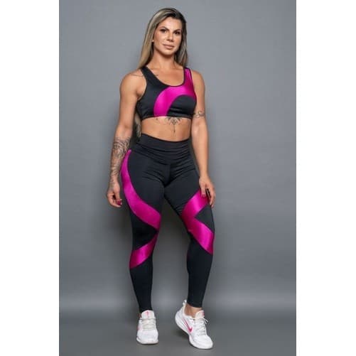 Conjunto Calça E Top Roupa De Academia Fitness Feminino Scarlett Promoção