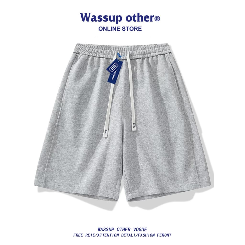 WASSUP OUTRO Estilo Americano Calças de Cinco Pontos Estilo Masculino Verão Ruffian Bonito Casual Esportes Reto Shorts d