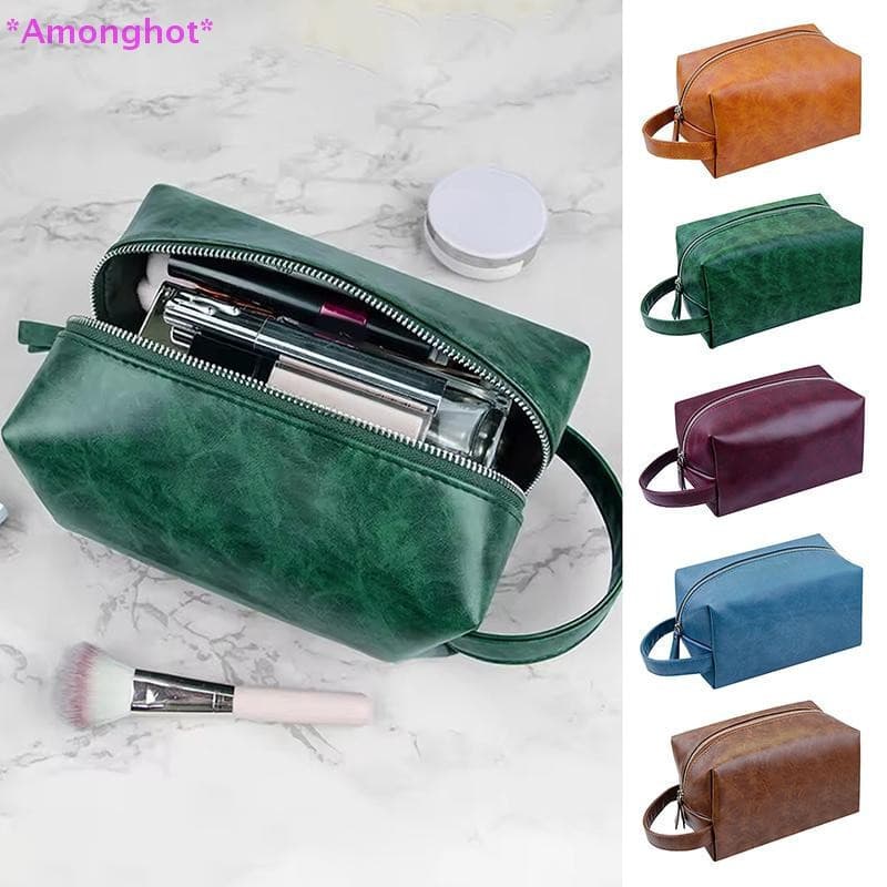 Entrehot > Bolsa De Armazenamento De Produtos De Higiene Pessoal Masculina Vintage , Portátil , Couro Pu , Cosmética , O