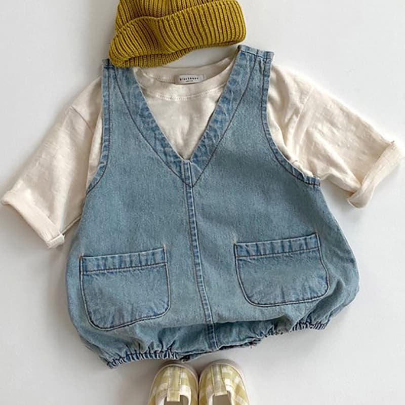 Ins coreano primavera bebê Denim macacão macio Casual macacão da criança do bebê meninos meninas macacão do bebê