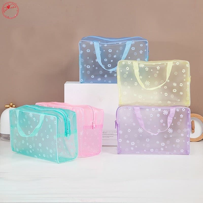 1 Pc Transparente PVC Cosmelas Claro Saco De Maquiagem Para Mulheres Menina Zíper Beleza À Prova Dwaterproof Água Caso D