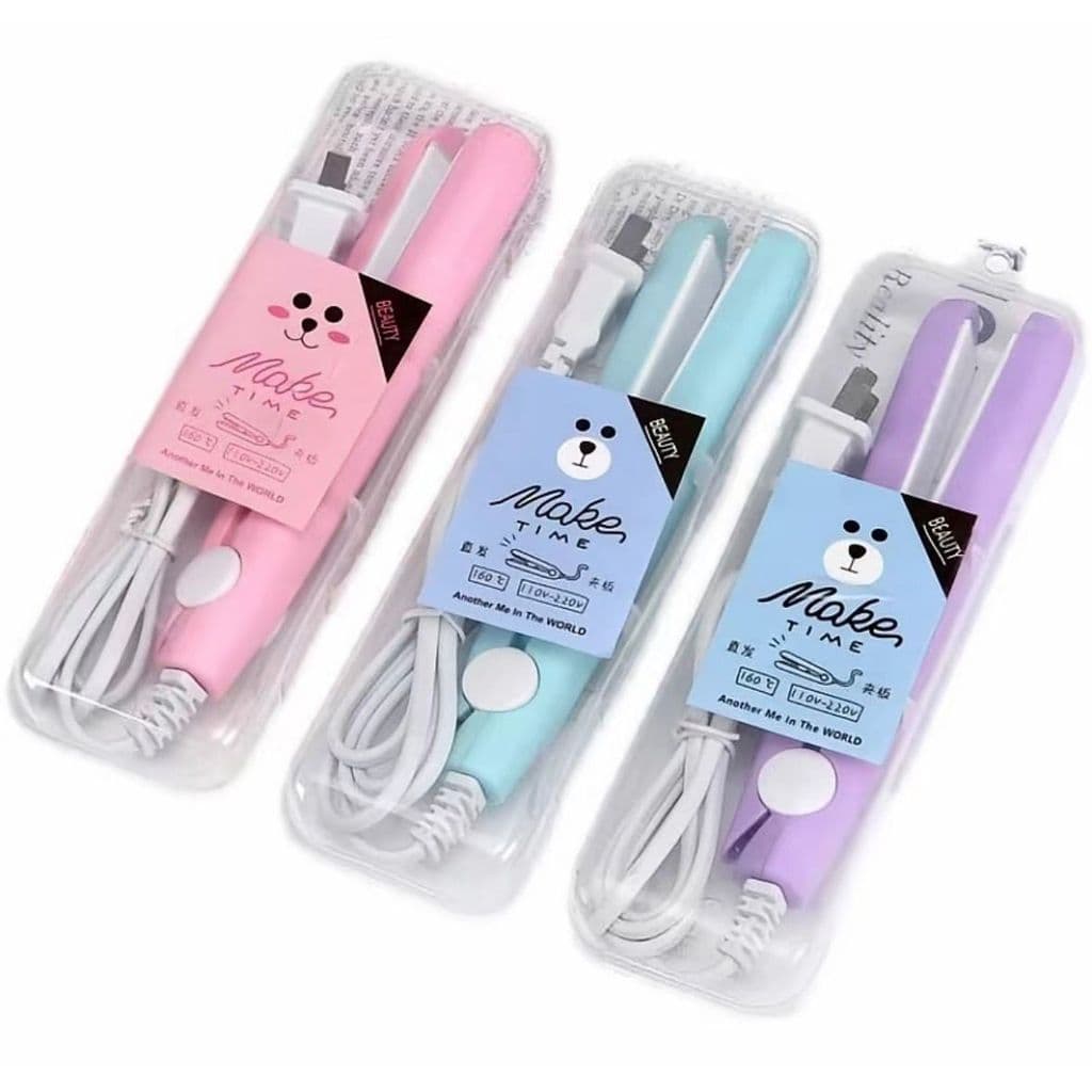 Mini Chapinha Prancha De Bolsa Portátil Cabelo Bivolt Estojo