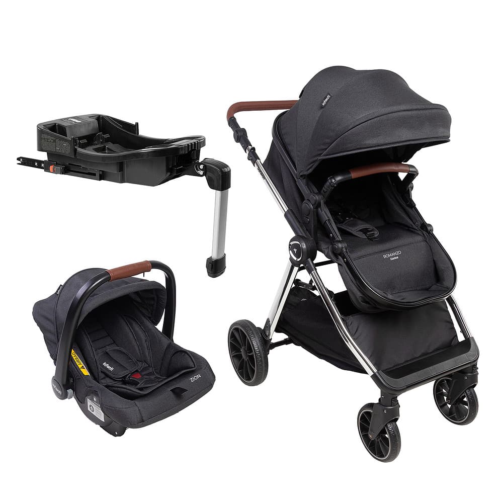 Travel System Romanzo Essenza Trio Isofix Infanti Preto Chrome