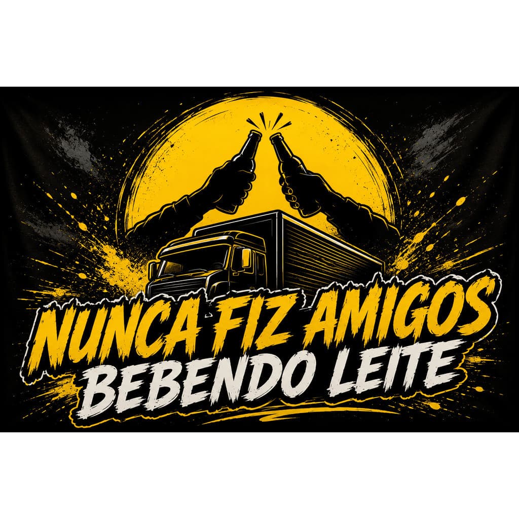 Bandeira  90x65 cm com 4 Ilhós  Qualidade para Caminhão,  NUNCA FIZ AMIGOS