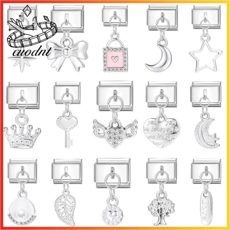 Asas Do Amor Italiano Charme Pulseira Caber 9mm De Aço Inoxidável Jóias Fazendo Acessórios DIY Retro Personalidade Módul