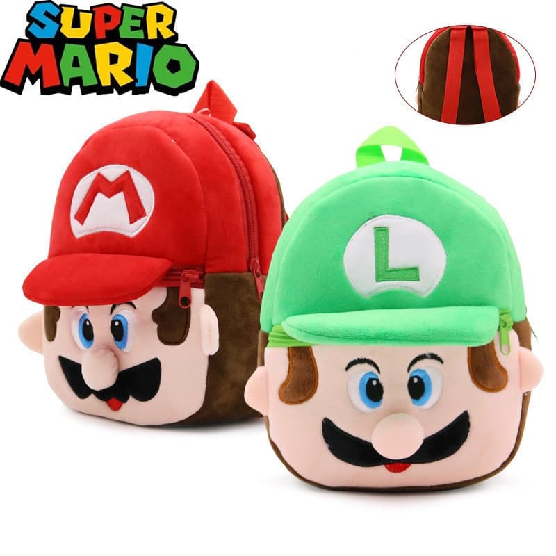 Super Mario Bonito Saco Escolar De Pelúcia De 1-3 Anos De Idade Mochila De Boneca Luigi Menino Menina Jardim De Infância