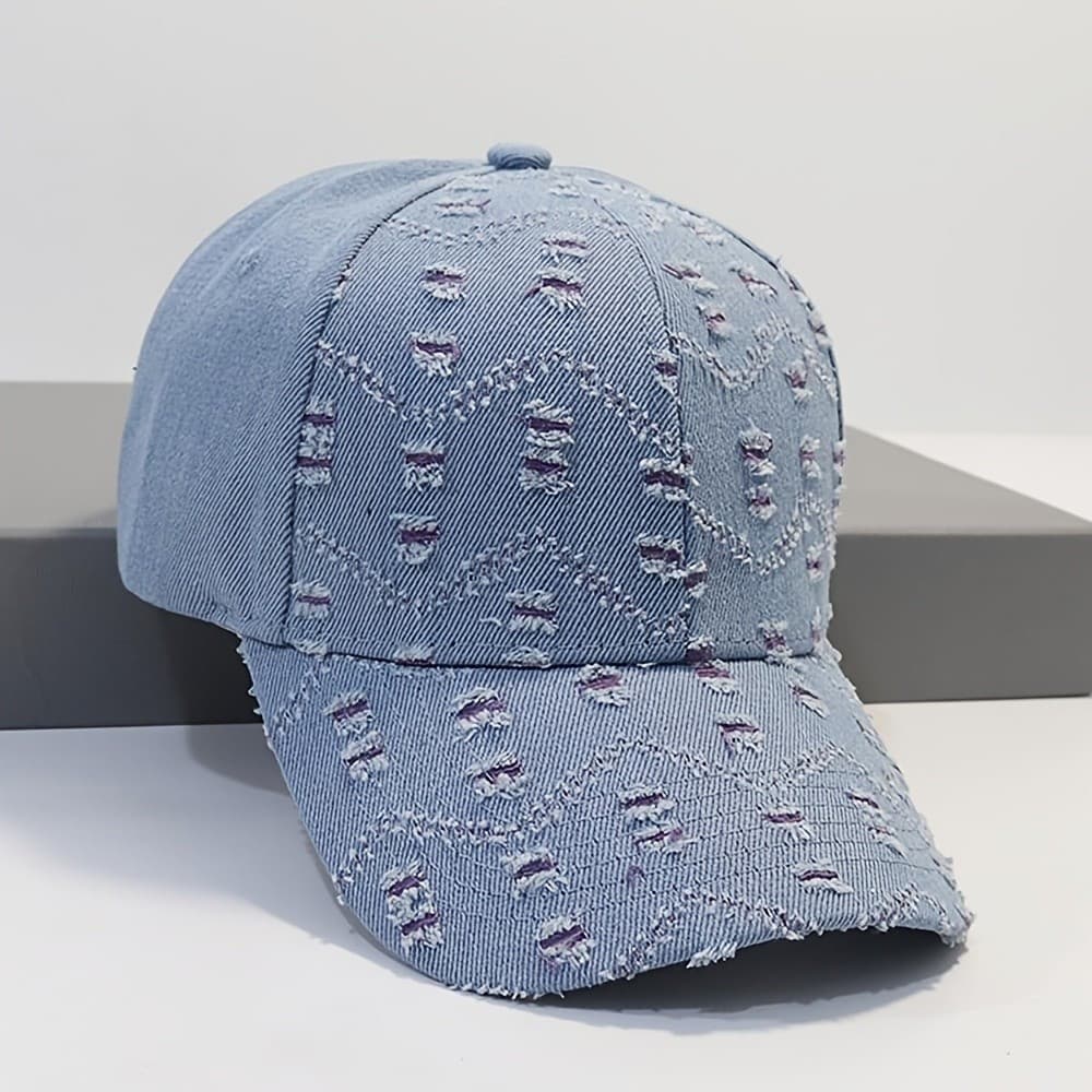 Denim Baseball Cap - Hand Washable Stretch Fit Cap with Lightweight Drawstring Closure for All-Season Wear**&-***-*--*