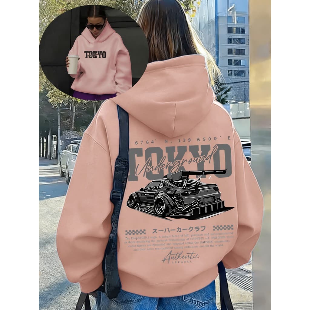 Moletom com Capuz Easy TOKYO Tóquio Drift Racing Underground Cultura Estilo Cool de Rua Japonês