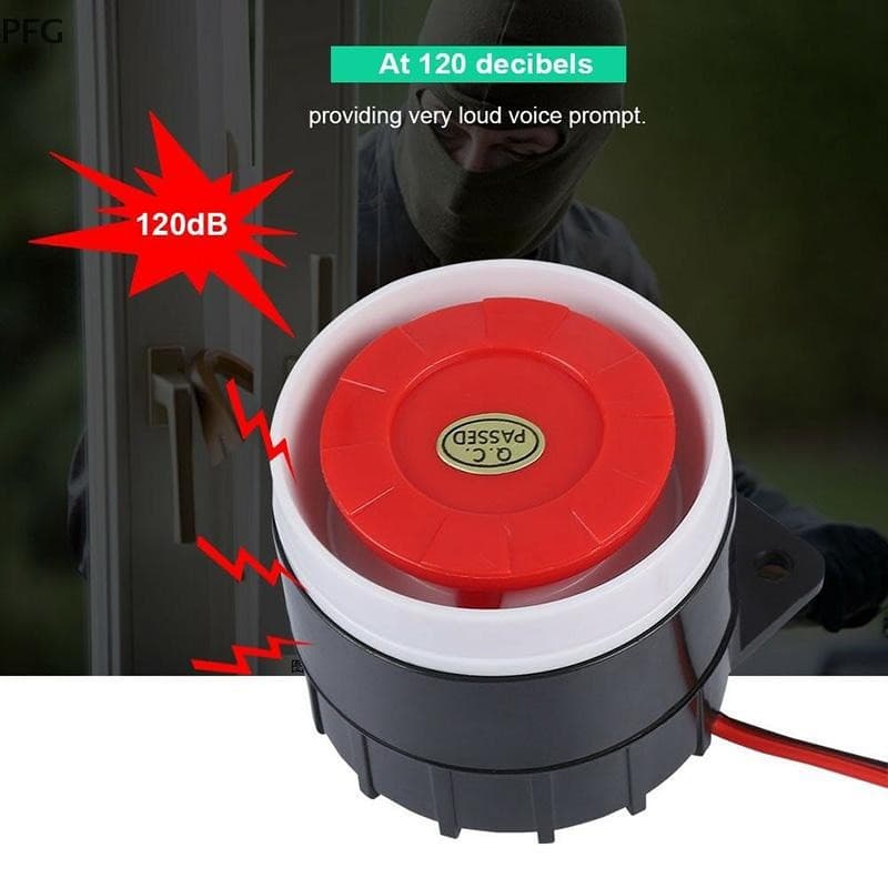 PFG Sirene De Alto-Falante Com Buzina De Carro Fio Sistema De Alarme Sonoro De Segurança Doméstica 110dB 12V FG