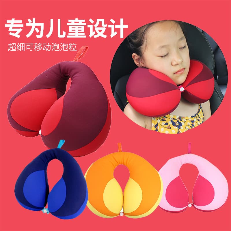 Travesseiro em forma de U para carro infantil, assento de segurança, pescoço, ecologicamente correto, partículas de bolh
