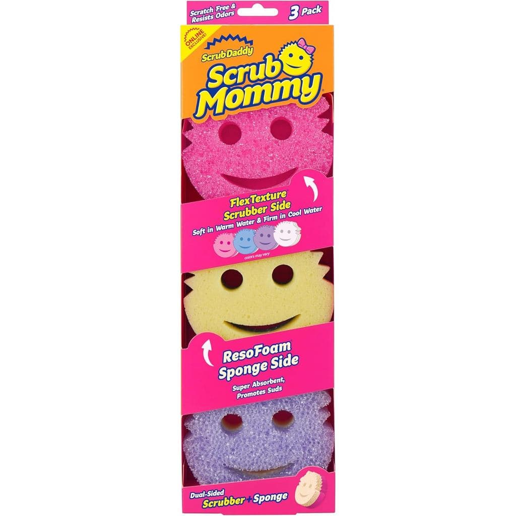 Esponjas Scrub Daddy Scrub Mommy - Esponja para lavar louça + Esponjas de limpeza anti-riscos para cozinha, banheiro + S