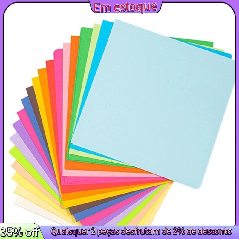 Kit De Papel Origami 200 Unidades , 20 Cores , Folhas Quadradas Dupla Face Para Artesanato