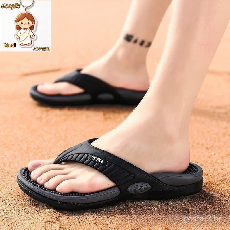 Confortável massagem ortopédica chinelo flip flops 096