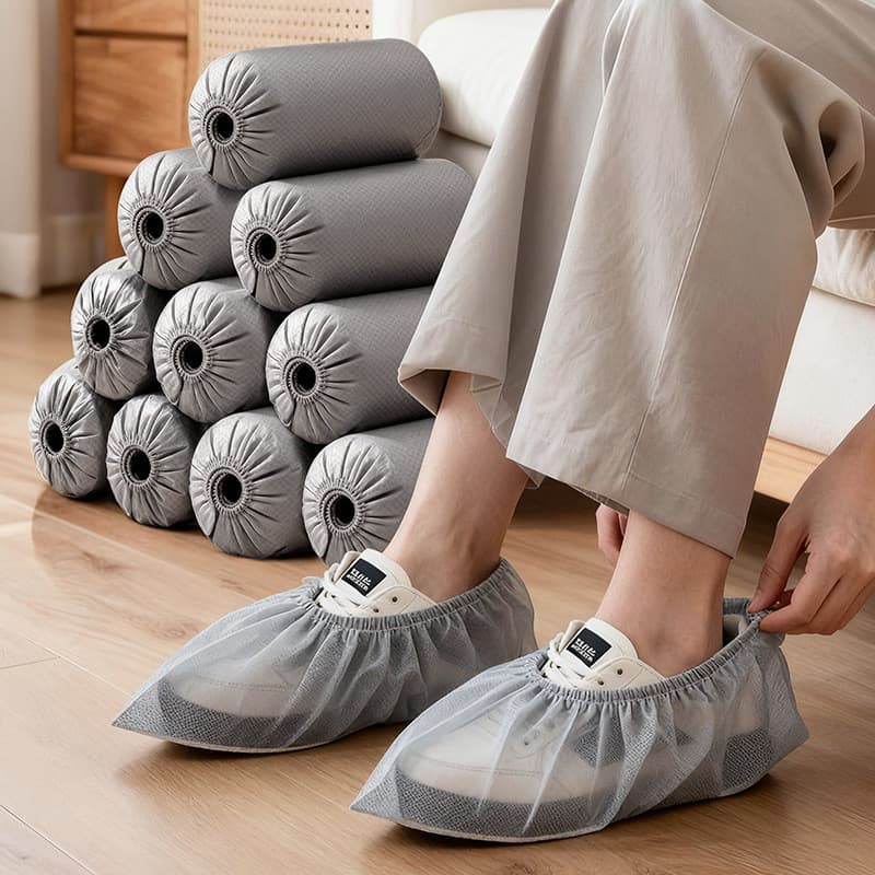 [Novo produto] Capa descartável para sapatos, tecido não tecido espesso e resistente ao desgaste, uso repetido, à prova