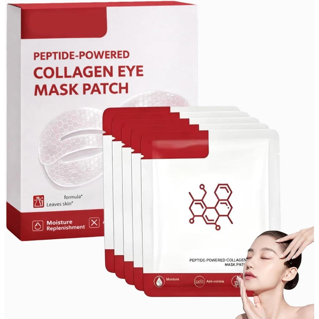 Máscara de Olhos com Colágeno e Peptídeos, Patches Coreanos para Olhos, 5 Pares de Patches de Hidrogel com Colágeno e Pe