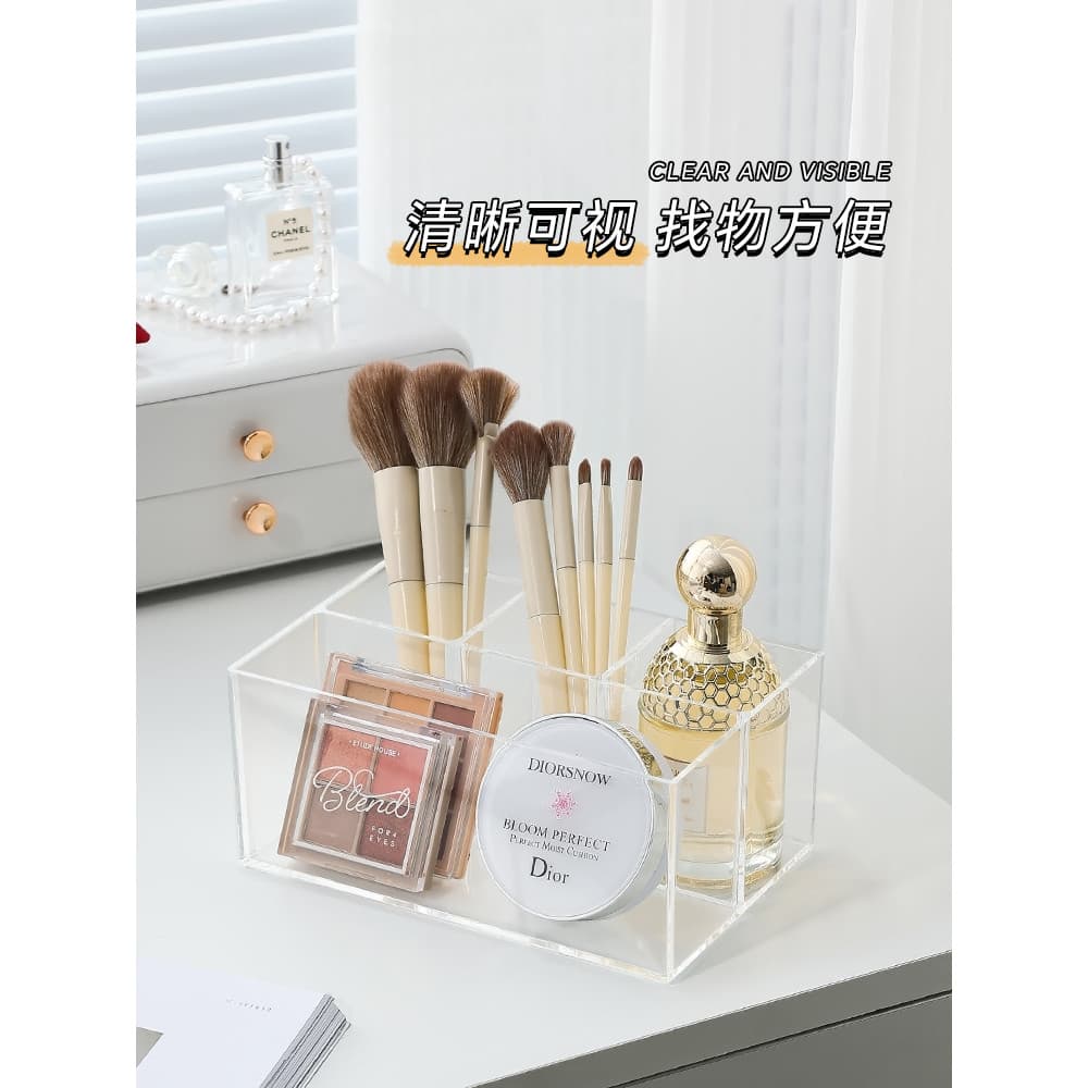 Caixa de armazenamento de cosméticos de mesa acrílico papelaria caneta titular cômoda produtos de cuidados com a pele ca