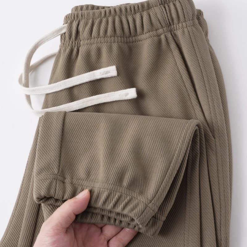 420g cáqui primavera outono estilo sarja Leggings Sweatpants cor sólida esportes casuais calças soltas cintura elástica