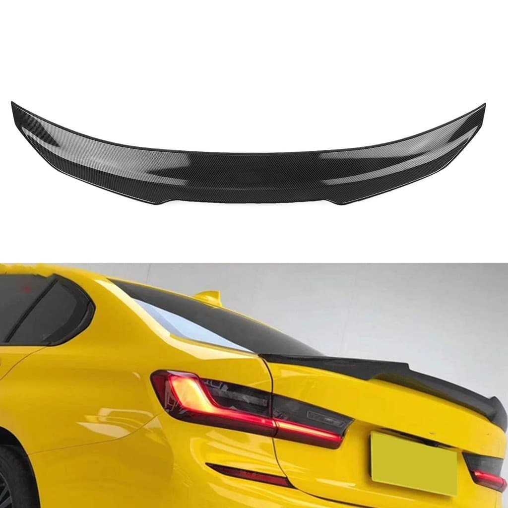 Para BMW Série 3 G20 330i G80 M3 2019-2024 M340i PSM Asa De Spoiler Traseiro ABS Fibra De Carbono Look/Gloss Black Trunk