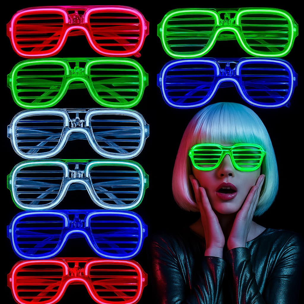 Óculos Led Neon kit 12 - 24 - 36 - 48 - kit Balada Festas  Cosplay Casamentos Rave Carnaval