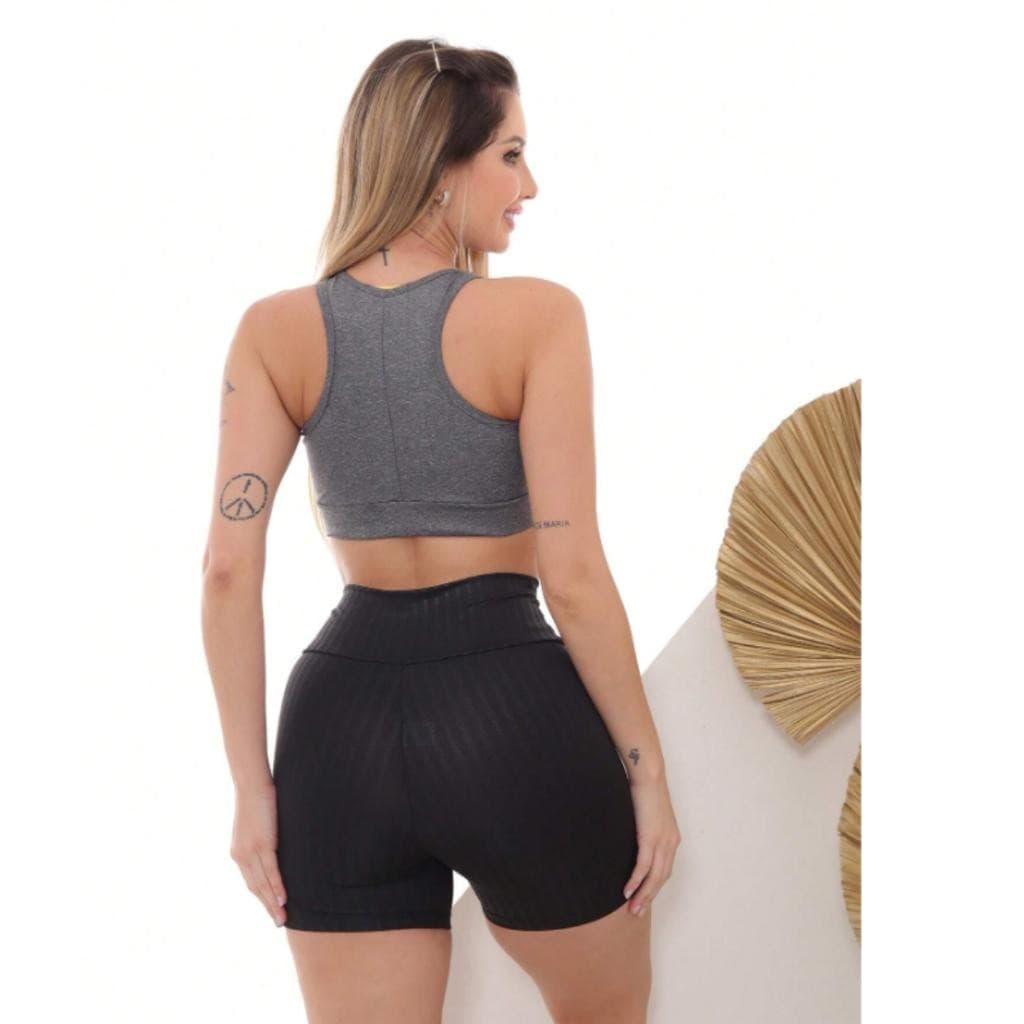 Shortinho Fitness Brilhoso Texturizado Tipo 3d Musculação