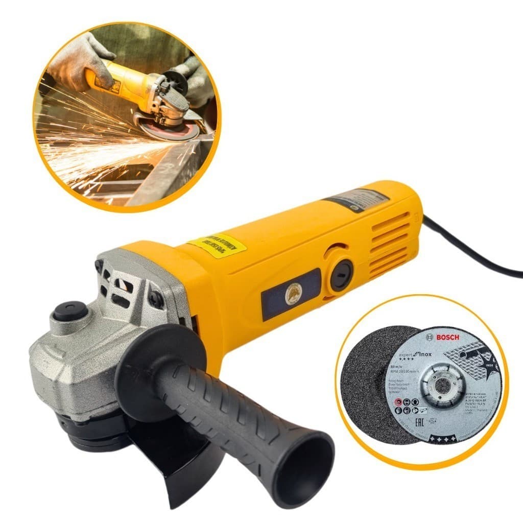 Esmerilhadeira Lixadeira De Mão Angular 800W 115mm Com Acessórios C/  Disco Bosch