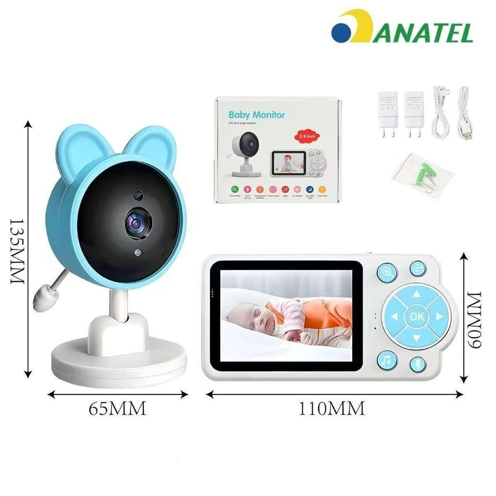 Baba Eletronica Monitor Video bebe HD, 2.4g Wifi Visão Noturna Sensores de Temperatura alex
