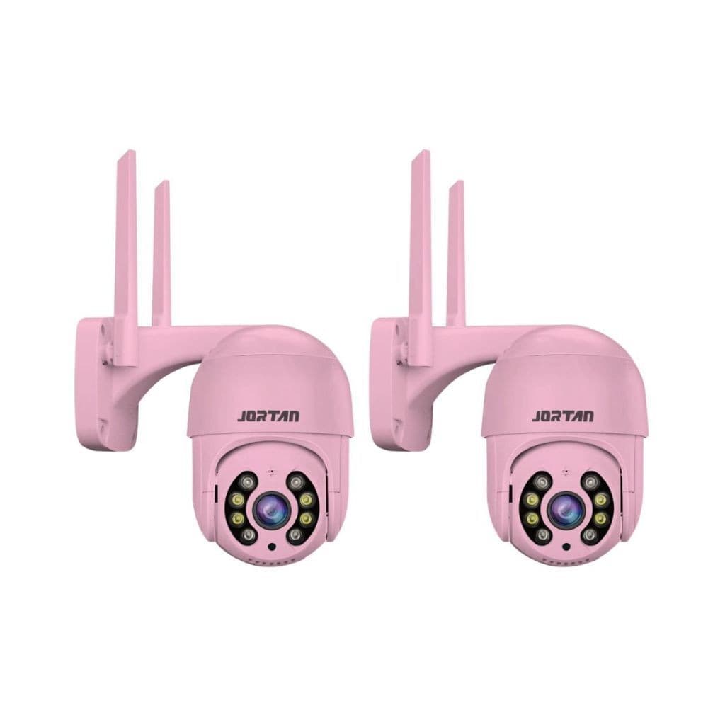 Kit 2 Câmera de Segurança IP A8 Wi-fi Rosa com Áudio Bidirecional Visão Noturna LED Infravermelho - com App YOOSEE